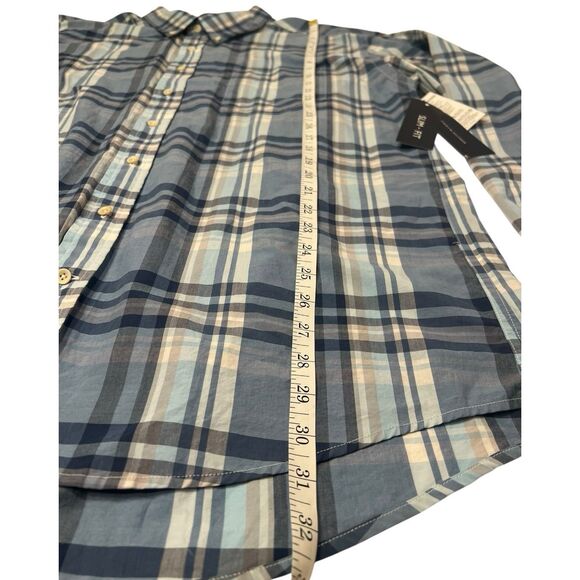 Tommy Hilfiger Plaid Button‑Down Shirt Slim Fit XXL • Fleet Blue • Fall Layering - Picture 5 of 13